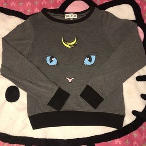 *SOLD* Wildfox Cat and Moon baggy beach jumper